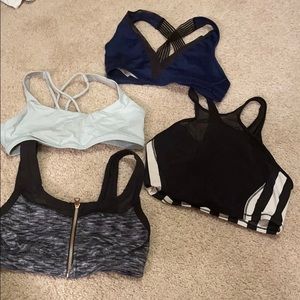 3 lulu sports bras and 1 VS as a bunch.